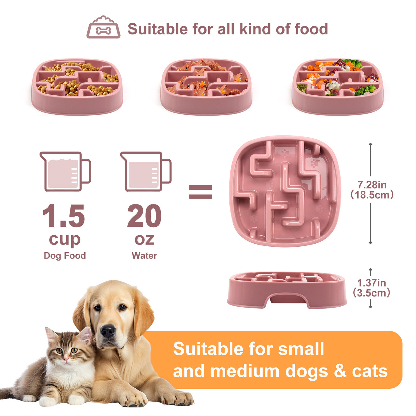 Dog Cat Anti Choking Feeding Food Bowls